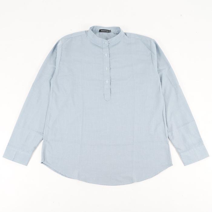 Gambar Kemeja Pria Baju Koko Muslim Katun TanganPanjang Biru Premium Quality - S dari Daily Outfits DYO Kota Tangerang Tokopedia
