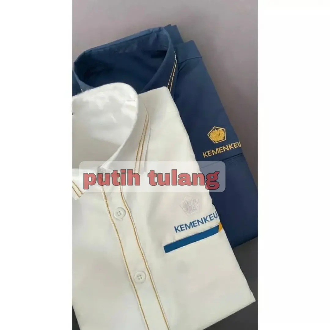( putih tulang ) seragam kemeja kementrian keuangan kemenkeu