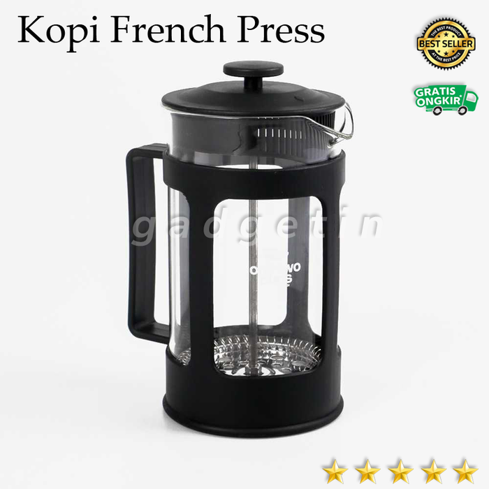 Gambar Teko Kopi Saringan Pot Kopi French Press Cup Press Coffee Maker 600ml dari G a d g e t i n Kota Administrasi Jakarta Selatan Tokopedia