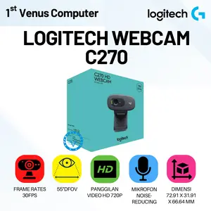 Logitech C270 Webcam HD 720p - Garansi / WEBCAM LOGITECH C270 HD720/30 fps / COM31-LOG