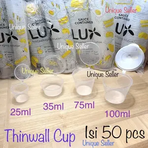 [Isi50] Thinwall Cup LUX 25ml 35ml 75ml 100ml / Thinwall Sauce Cup 25