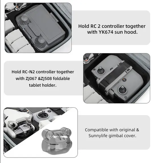 Sunnylife Carrying Case Combo Bag Hard Travel Case DJI Mini 4 Pro 6