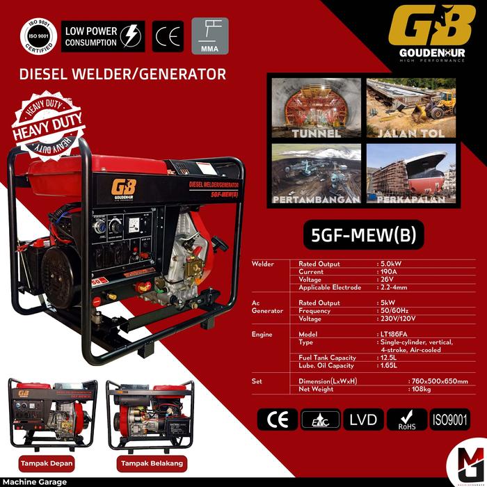 Gambar DIESEL WELDER/GENERATOR GB 5GF-MEW(B) dari MACHINE GARAGE Kota Medan Tokopedia