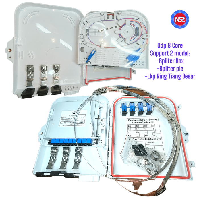 Jual odp 8 core lengkap spliter box / odp 8 core passive splitter / box ...