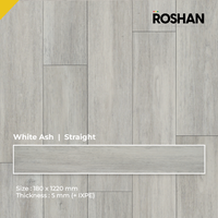 Gambar ROSHAN SPC FLOORING 180x1220 MM - WHITE ASH [ STRAIGHT ] dari Valentino Gress Kota Administrasi Jakarta Pusat 1 Tokopedia