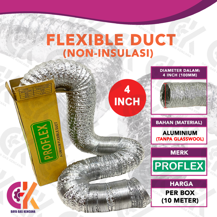 Gambar Flexible Duct 4 Inch // Proflex Insulasi Ducting Round 4" inci 100mm - ECER Per Meter dari Daya Gas Kencana Kota Administrasi Jakarta Barat 4 Tokopedia