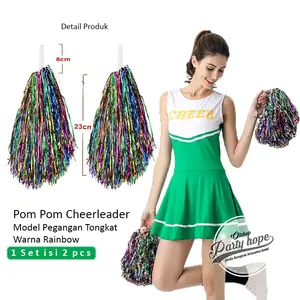 Pompom Cheerleader / Hiasan Pom Pom Rumbai Pemandu Sorak / Rumbai Nari