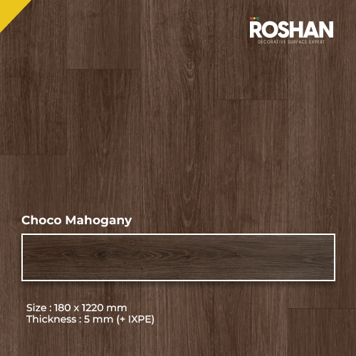 Gambar ROSHAN SPC FLOORING 180x1220 MM - CHOCO MAHOGANY [ STRAIGHT ] dari Valentino Gress Kota Administrasi Jakarta Pusat Tokopedia
