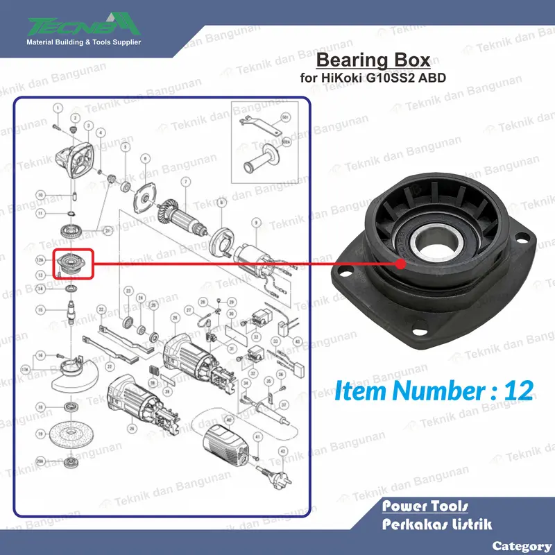 Bearing Box Packing Gland Rumah Bearing Mesin Gerinda Hitachi G10SS2 1
