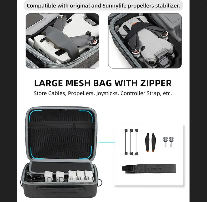 Sunnylife Carrying Case Combo Bag Hard Travel Case DJI Mini 4 Pro 2