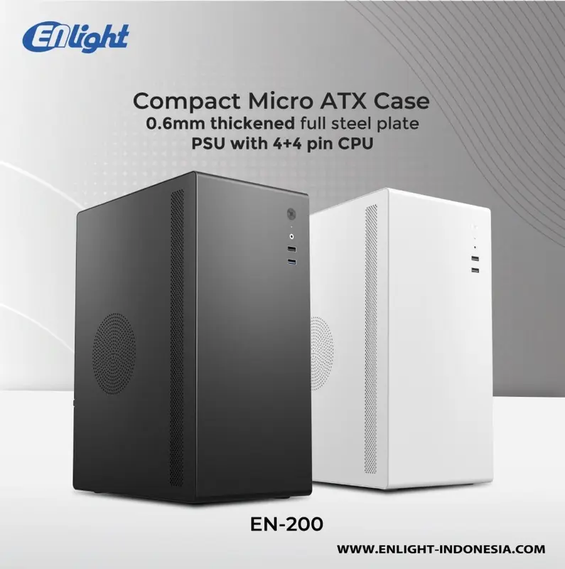 CASING ENLIGHT  EN-200 Mini ATX  PSU 300W  By Enlight 0