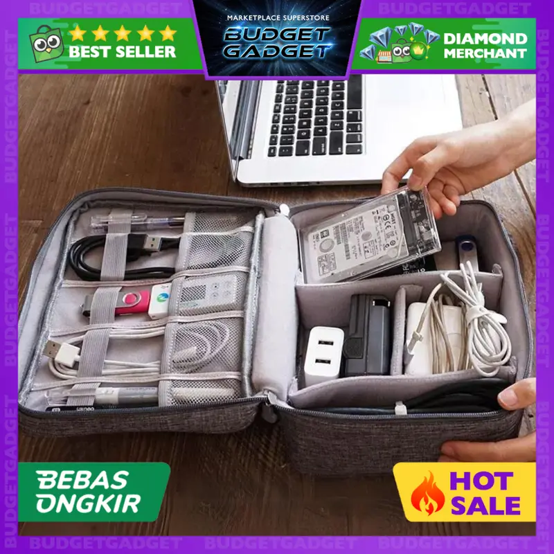 BudgetGadget Tas Gadget Organizer Pouch Travel Bag Portable Case 0