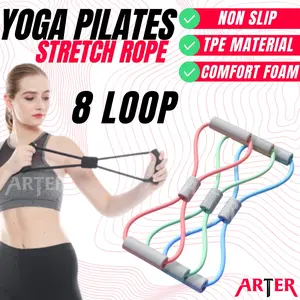 ARTER Yoga Resistance Band 8 Figure Resistant Loop Bands Gym Fitness