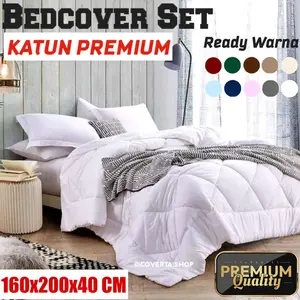 Bedcover Ukuran Hotel / King Koil 160x200x40 CM Polos Katun Premium