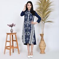 Gambar KI Kemeja Loose Panjang Tunik Dress Dayana Jumbo Tenun Asha Biru - Biru, 4 dari KainIndonesiaco Kota Administrasi Jakarta Timur 2 Tokopedia