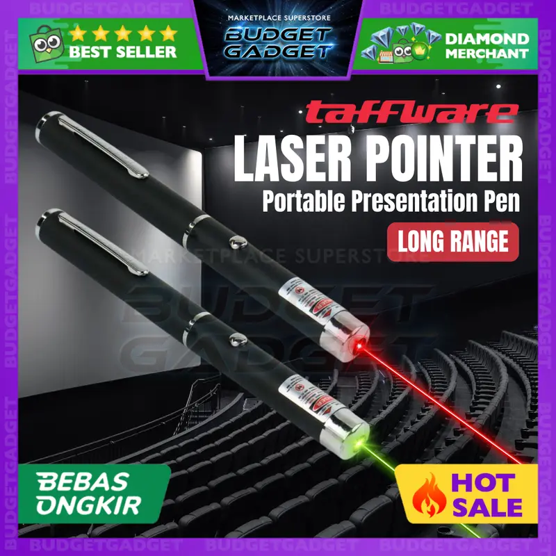 Taffware Beam Laser Pointer Pen Merah Hijau 1/5mW - ZY0001 - Shop ...