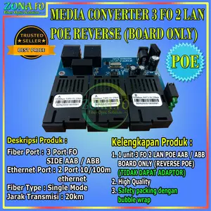 Media Converter 3 FO 2 LAN POE Fiber Optic Switch PCB 3 SC 10/100 Mbps