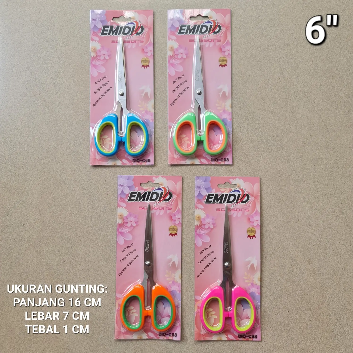 Gunting Gagang Warna Medium 6 INC C68