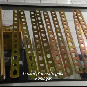Breket plat breket serbaguna Kuningan
