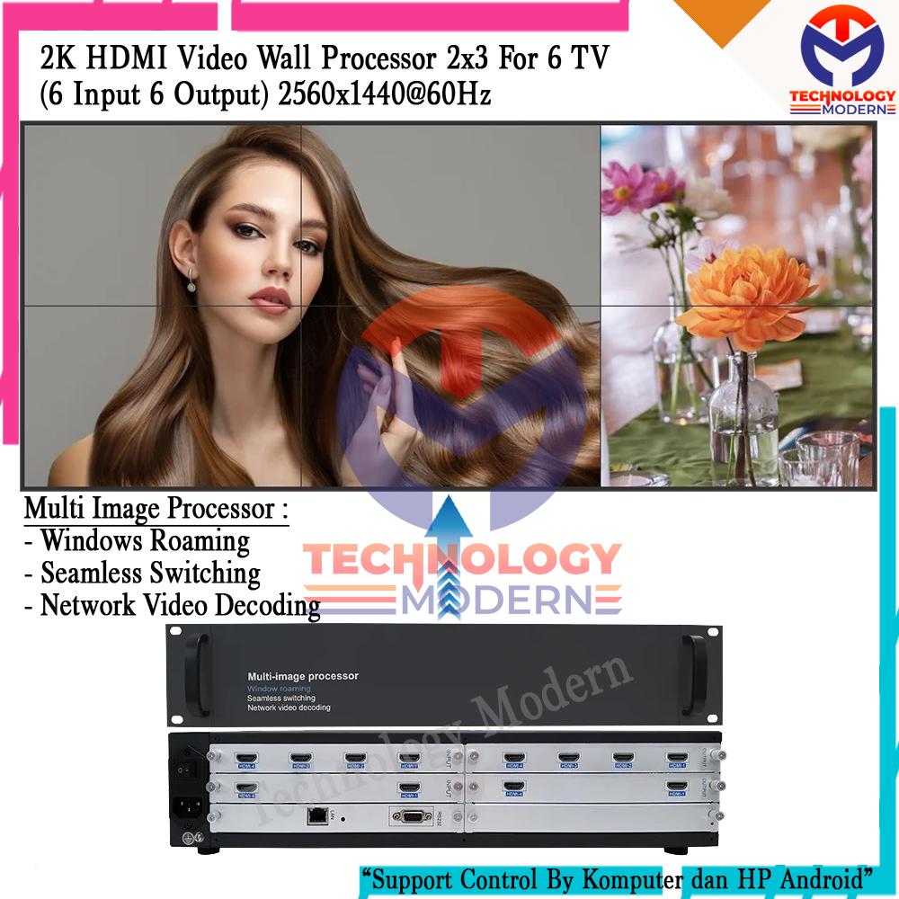 2K HDMI Video Wall Processor 2x3 For 6 TV (6 Input 6 Output) Seamless