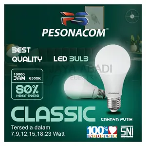 Lampu LED bohlam bulb Pesonacom SNI 7w, 9w, 12w, 15w, 18w, 23w watt