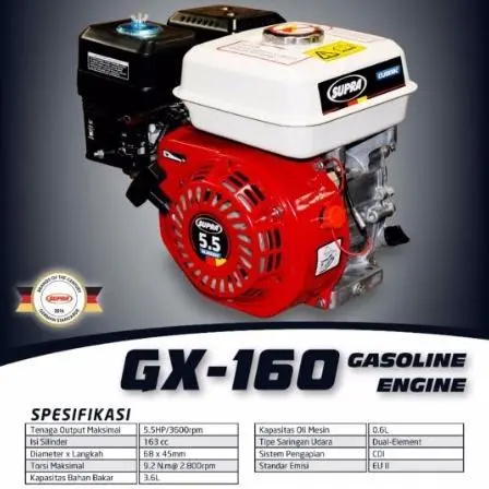 # HONDA GX 160 5,5 HP MESIN PENGGERAK KOMPRESOR GILINGAN PADI GILINGAN 1