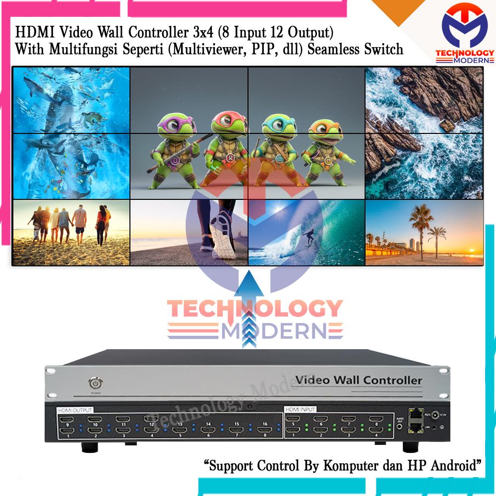 HDMI Video Wall Controller/Processor 3x4 (8 Input 12 Output) Seamless