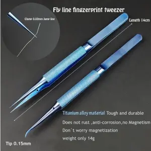 PINSET/TWEEZER SUPER TAJAM TITANIUM PRESISI SHINEBLUE LURUS/BENGKOK