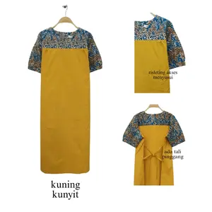 Dress Hamil menyusui Katun kombinasi batik
