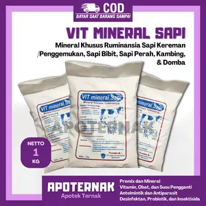 VIT MINERAL SAPI 1 KG - Mineral Hewan Kalsium Pelengkap Pakan Penggemuk Ternak Sapi Kambing Domba