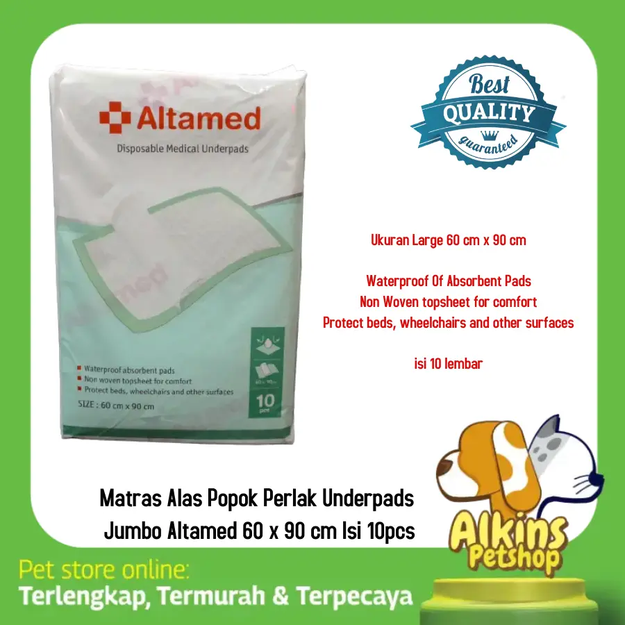 Matras Alas Popok Perlak Underpads Jumbo Altamed 60 x 90 cm Isi 10pcs