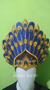 Renda Bordir Mahkota Aksesoris Tari Siger Bulu Merak