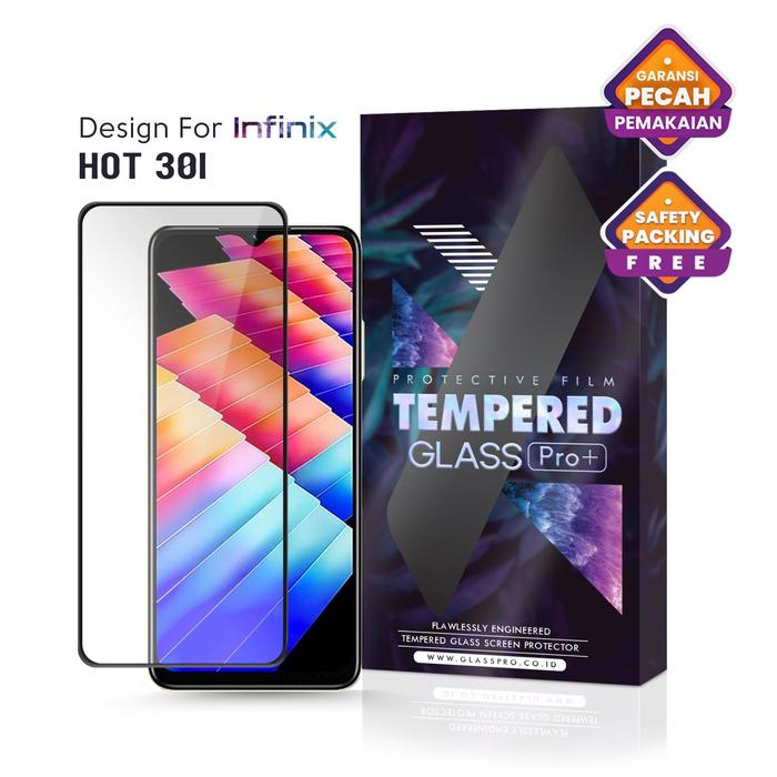 Gambar Tempered Glass Infinix Hot 30i Full Cover - Premium Glass Pro dari Glass Pro Official Kota Surabaya Tokopedia
