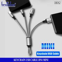 Gambar Keychain USB 3in1 Charger Cable Kabel Cas Handphone Gantungan Kunci - Hitam dari Brainbox Car and Home Kota Batam 1 Tokopedia