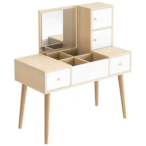 Meja Rias Minimalis Kaki Kayu Solid /Meja Rias Minimalis / Meja Rias F