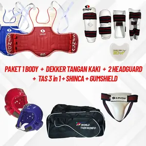 Paket Tanding Taekwondo Sendy 1 Body Dekker Headguard Tas Shinca Gum