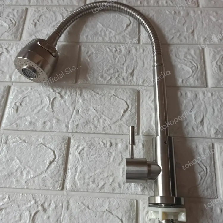 kran fleksibel wastafel cuci piring tanam stainless sus