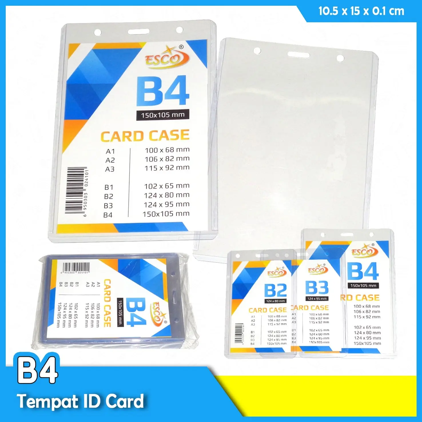 Plastik mika Tempat ID Card Name tag Holder B4
