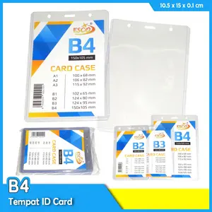 Plastik mika Tempat ID Card Name tag Holder B4