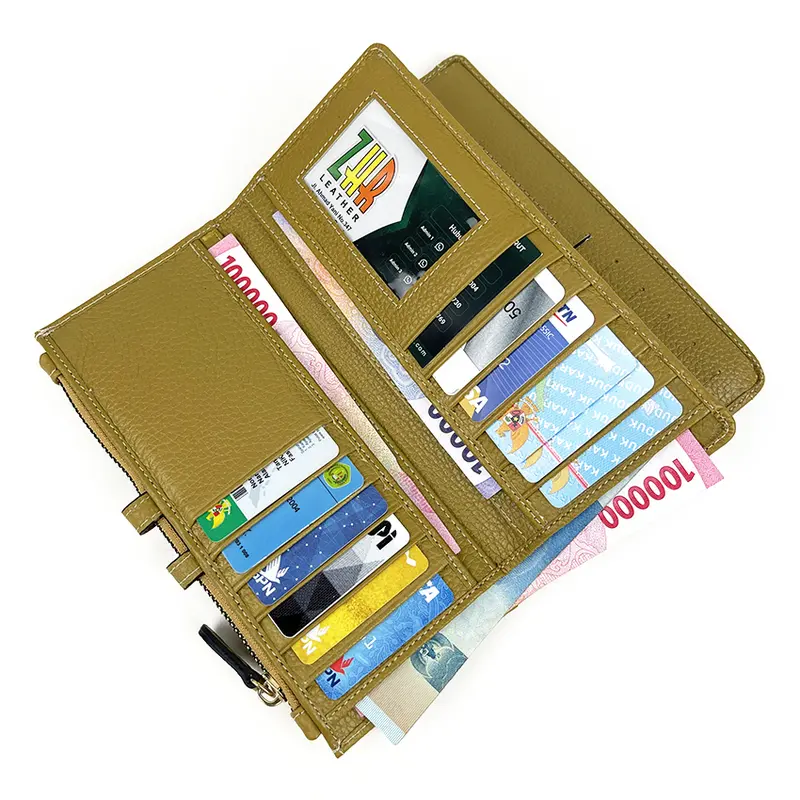 Dompet Kulit Wanita Model Resleting Bahan Kulit Sapi Asli Garut Z-092 2