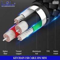 Gambar Keychain USB 3in1 Charger Cable Kabel Cas Handphone Gantungan Kunci - Hitam dari Brainbox Car and Home Kota Batam 5 Tokopedia