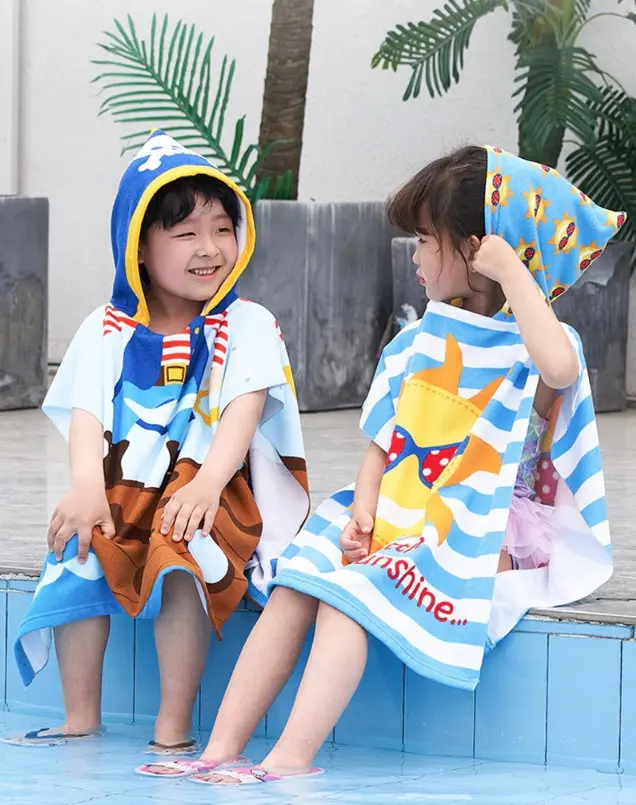 BAJU HANDUK MANDI ANAK KARAKTER / HANDUK PONCO TOPI KARAKTER