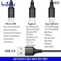 Gambar Keychain USB 3in1 Charger Cable Kabel Cas Handphone Gantungan Kunci - Hitam dari Brainbox Car and Home Kota Batam 4 Tokopedia