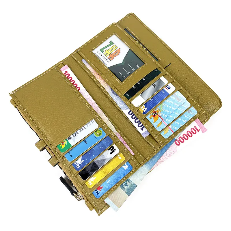 Dompet Kulit Wanita Model Resleting Bahan Kulit Sapi Asli Garut Z-092 1