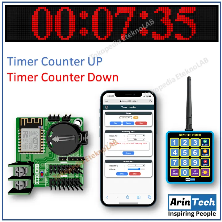 Kontroller Timer Down - Timer Up - Timer Lomba - P10 2x3 Wireless Wifi