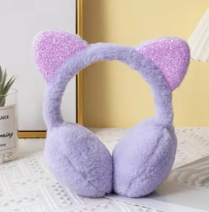 earmuff penutup telinga anak dewasa bulu gliter lucu