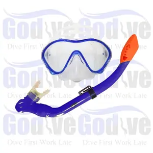 Anak anak Alat Selam Godive Mask & Snorkle Set M5101-Blue For Kids
