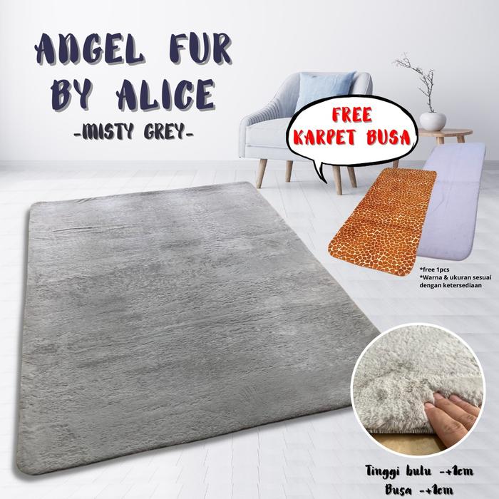 Gambar Angel Fur by ALICE Karpet Bulu Busa 150x190 Misty Grey FREE KARPET dari Martha Karpet Indonesia Kota Bandung Tokopedia