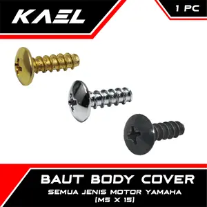 Baut Body Cover Semua Jenis Motor Yamaha M5x15 Baud Bodi Cacing Pilip