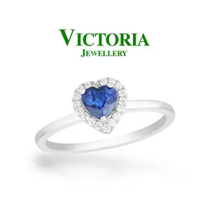 Cincin Berlian Batu Blue Sapphire Love VLR962216 Victoria Jewellery